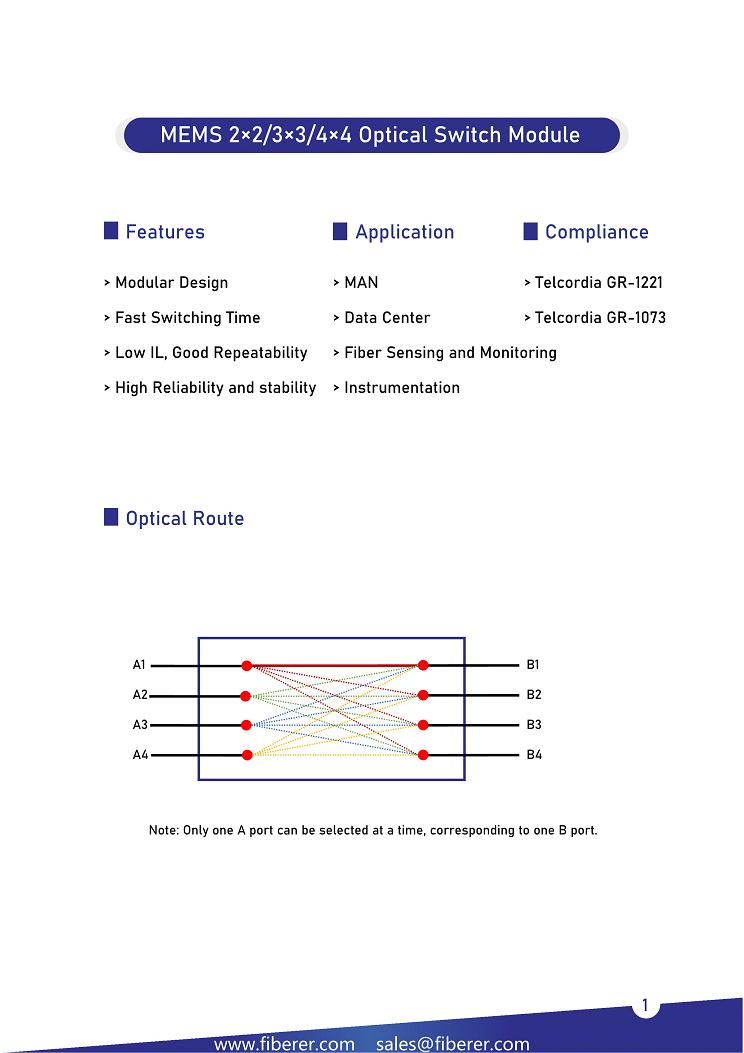 2x2 3x3 4x4 MEMS Optical Switch Module_2